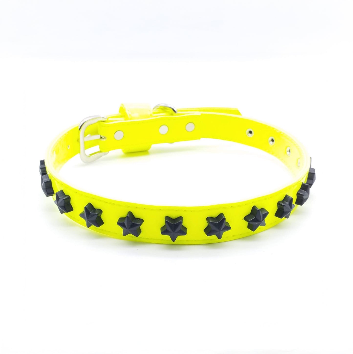 Collare in Ecopelle Fluo con Stelle