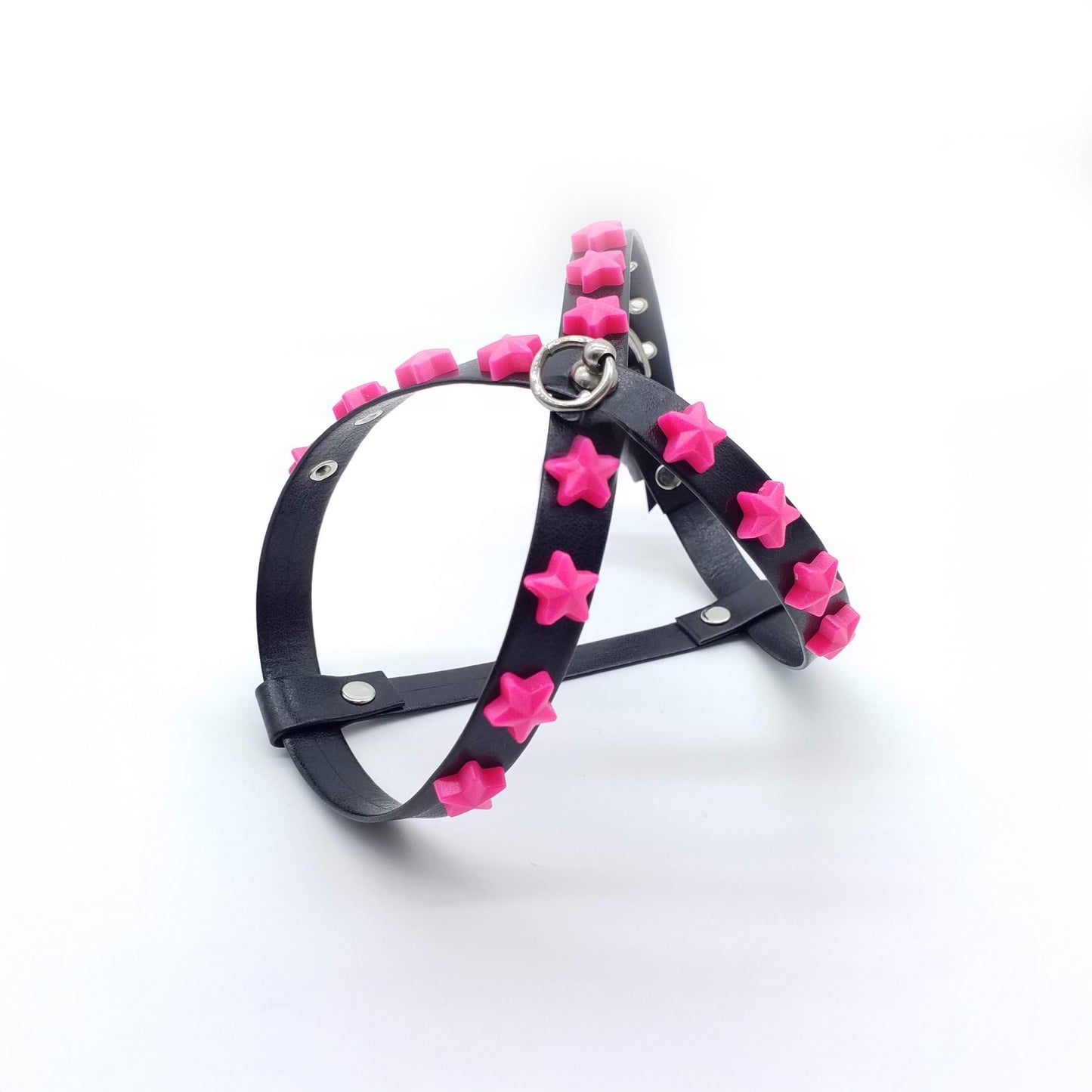 Harness and Leash Set in Eco-Leather with Stars