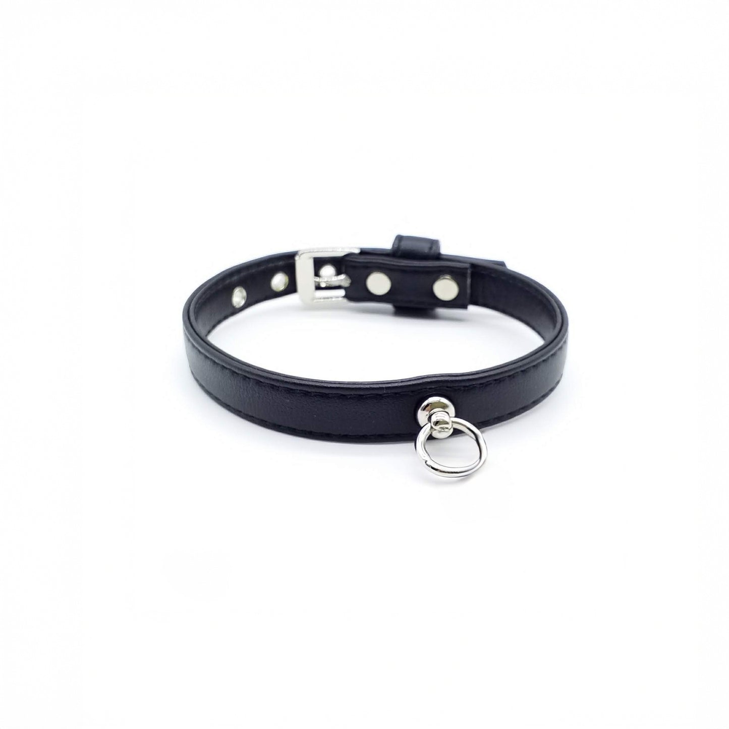 Collar and Leash Set in Eco-Leather with Studs