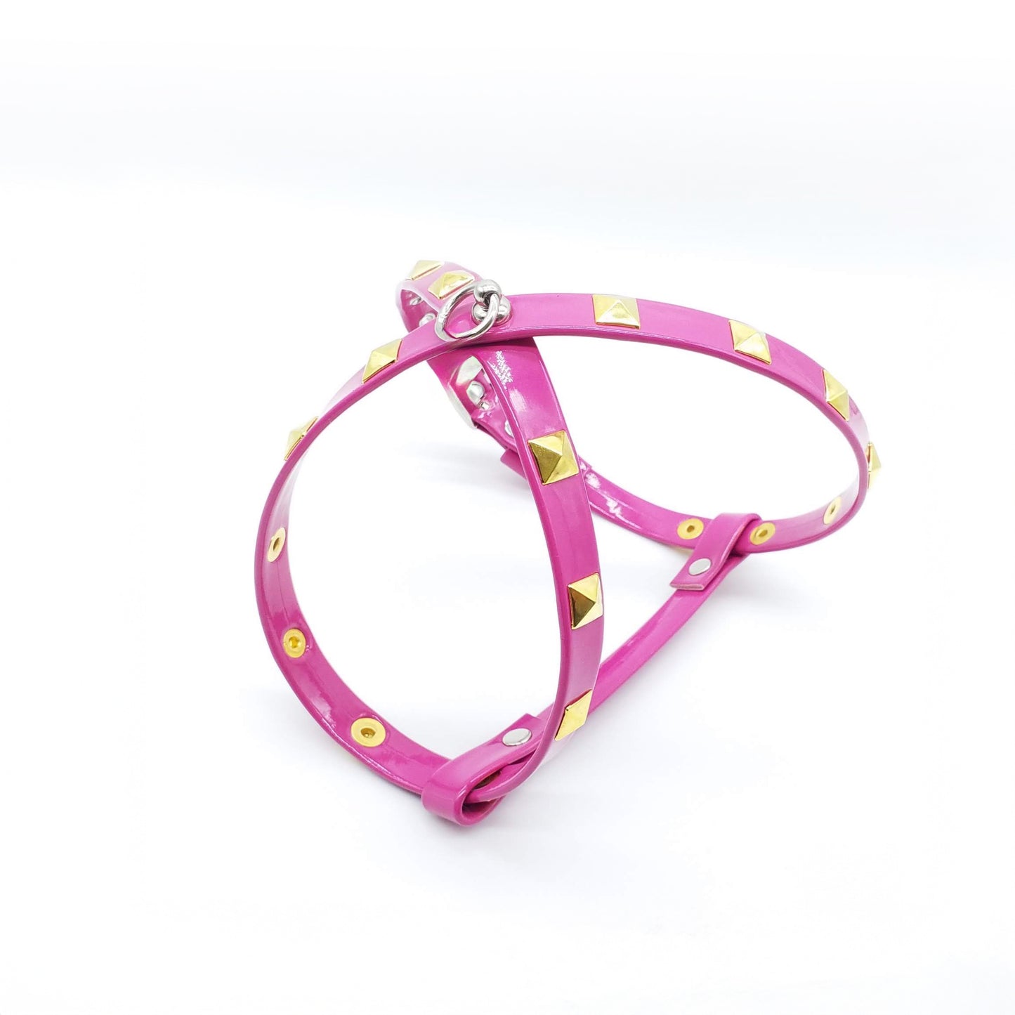 Harness and Leash Set in Eco-Leather with Studs
