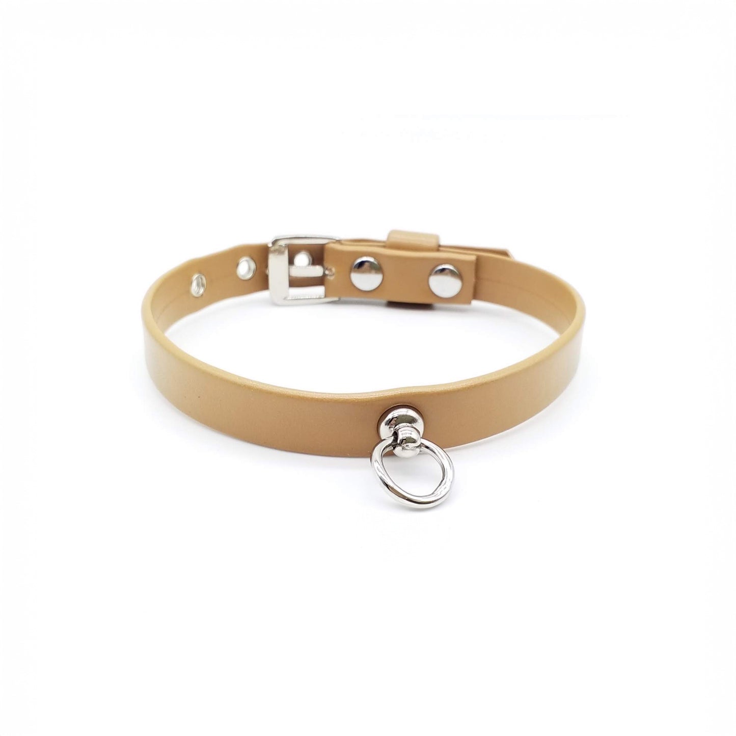 Collar and Leash Set in Eco-Leather with Studs