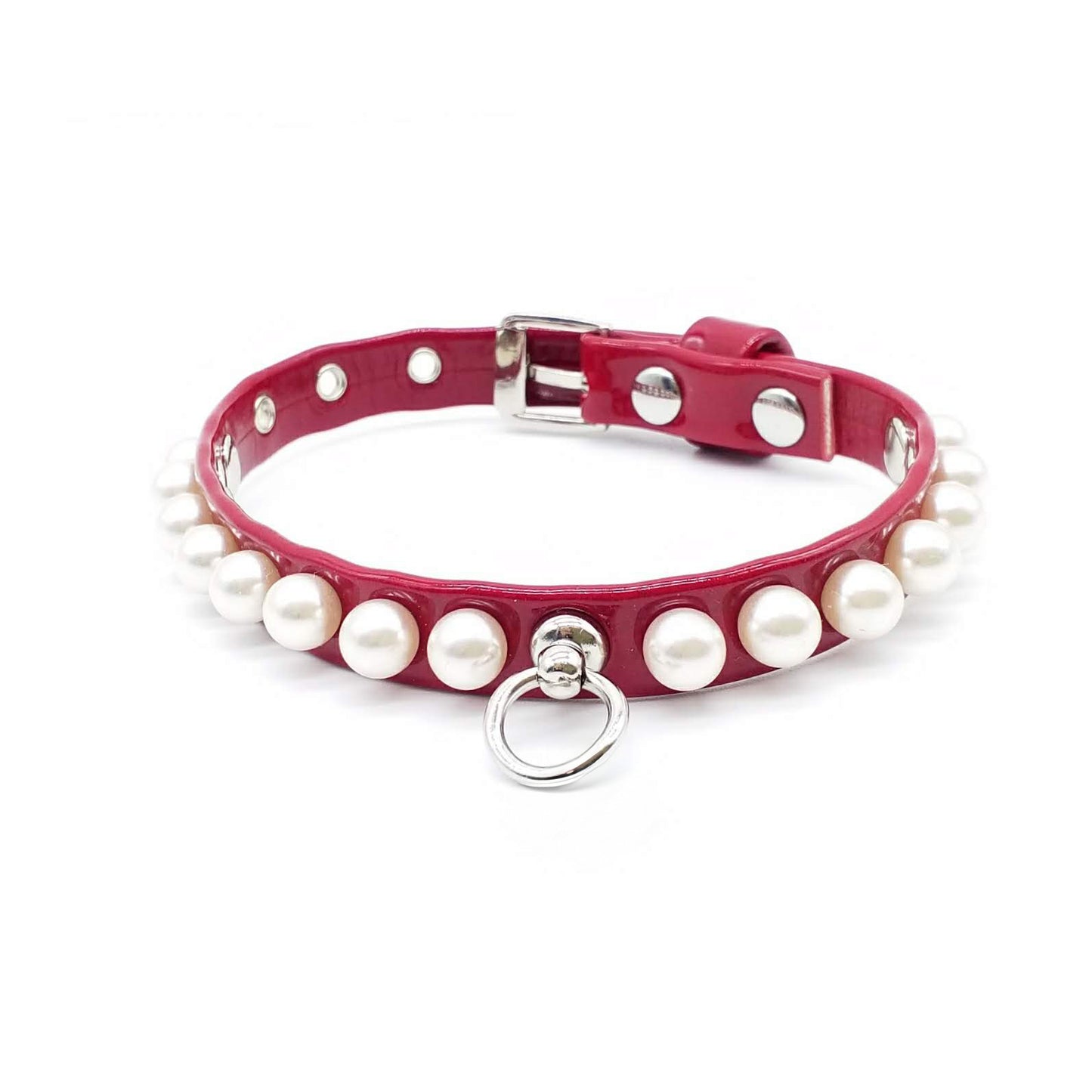 Eco-Leather Collar + Leash Set Pearls