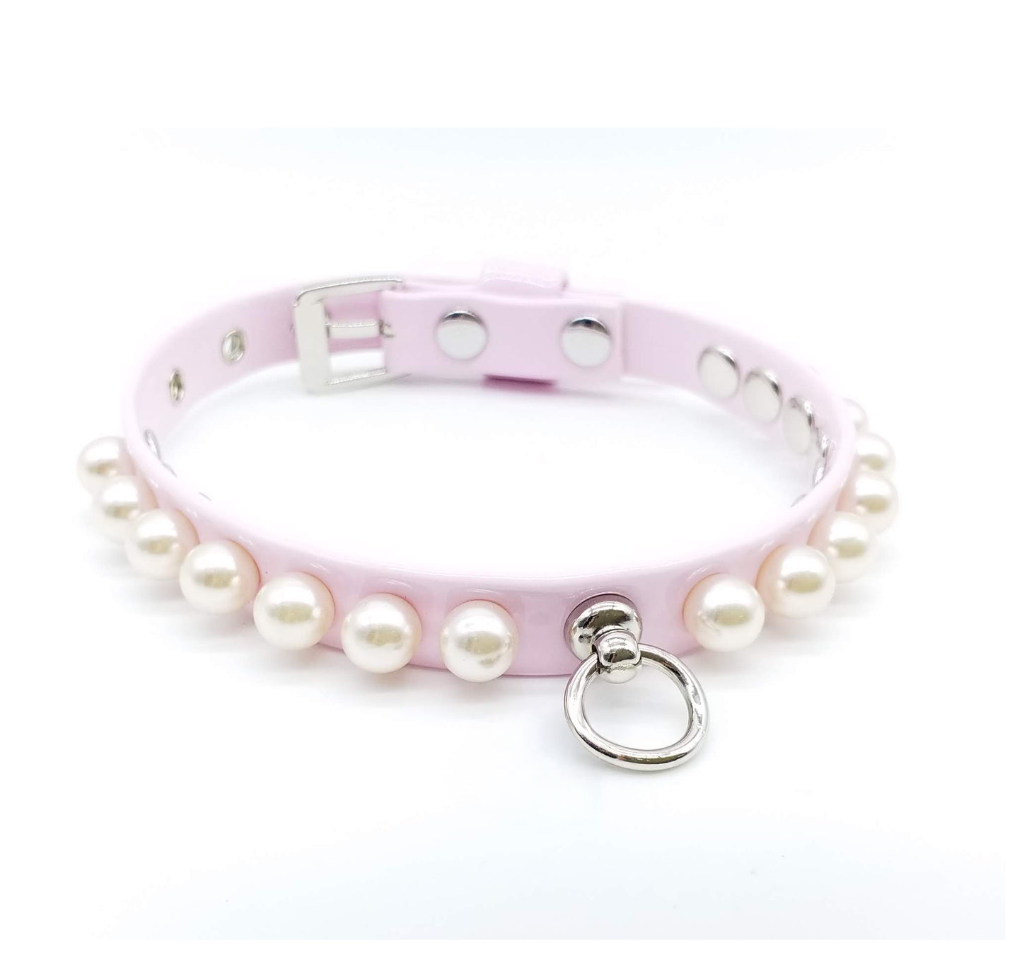 Eco-Leather Collar + Leash Set Pearls