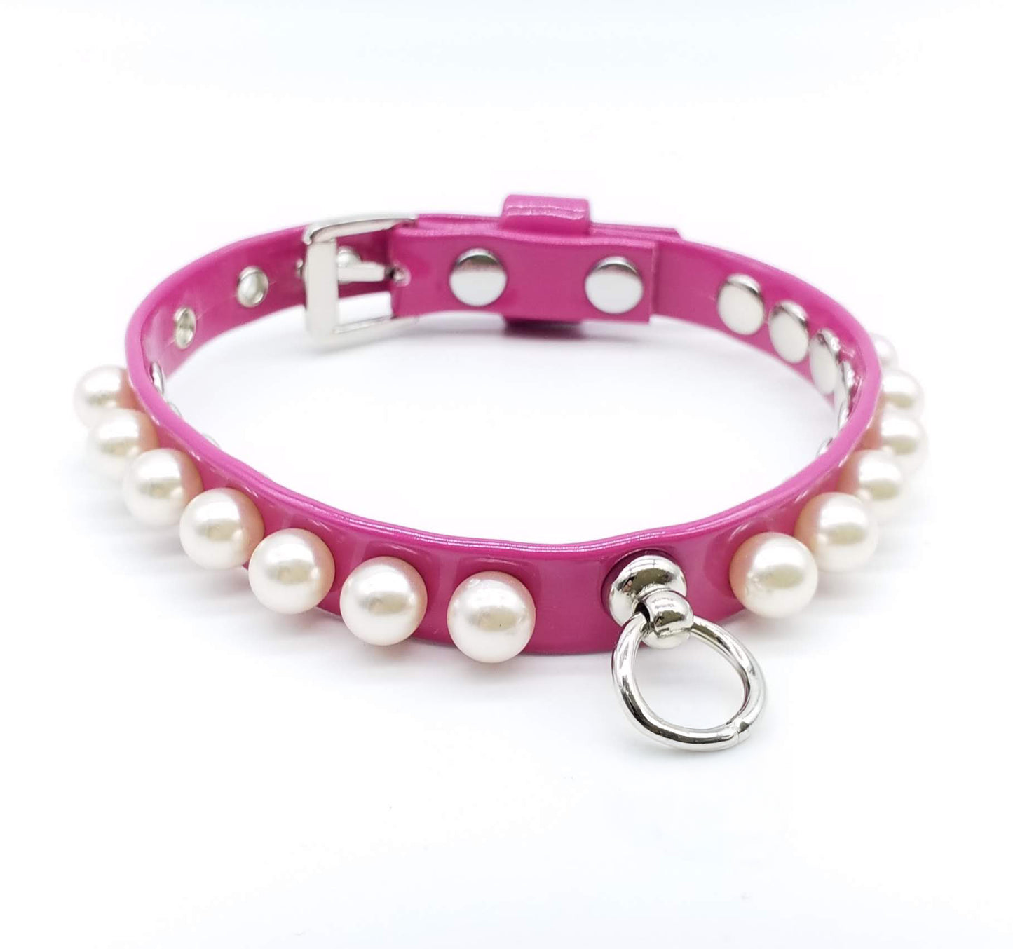Eco-Leather Collar + Leash Set Pearls