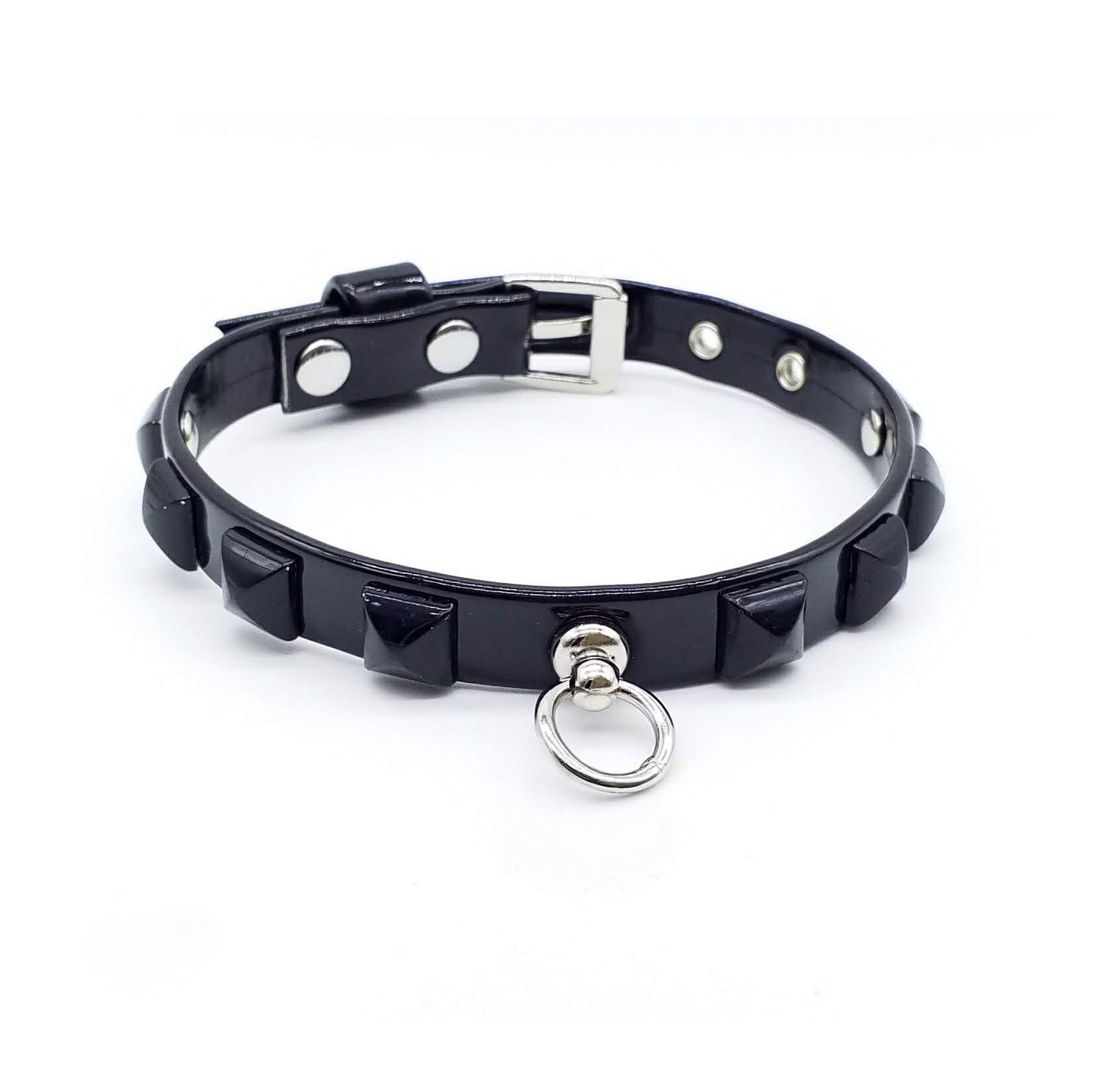 Collar and Leash Set in Eco-Leather with Studs