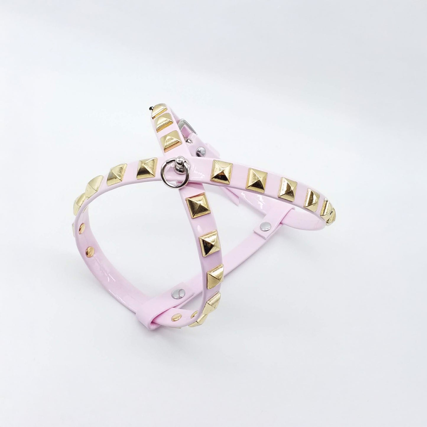 Harness and Leash Set in Eco-Leather with Studs