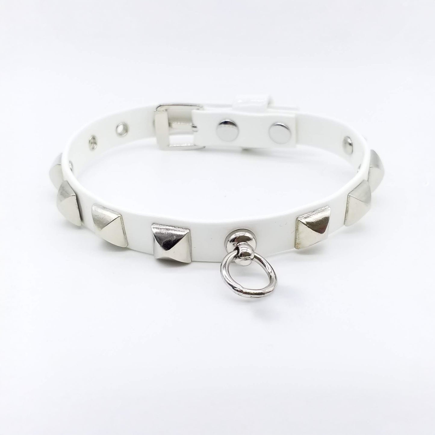Collar and Leash Set in Eco-Leather with Studs