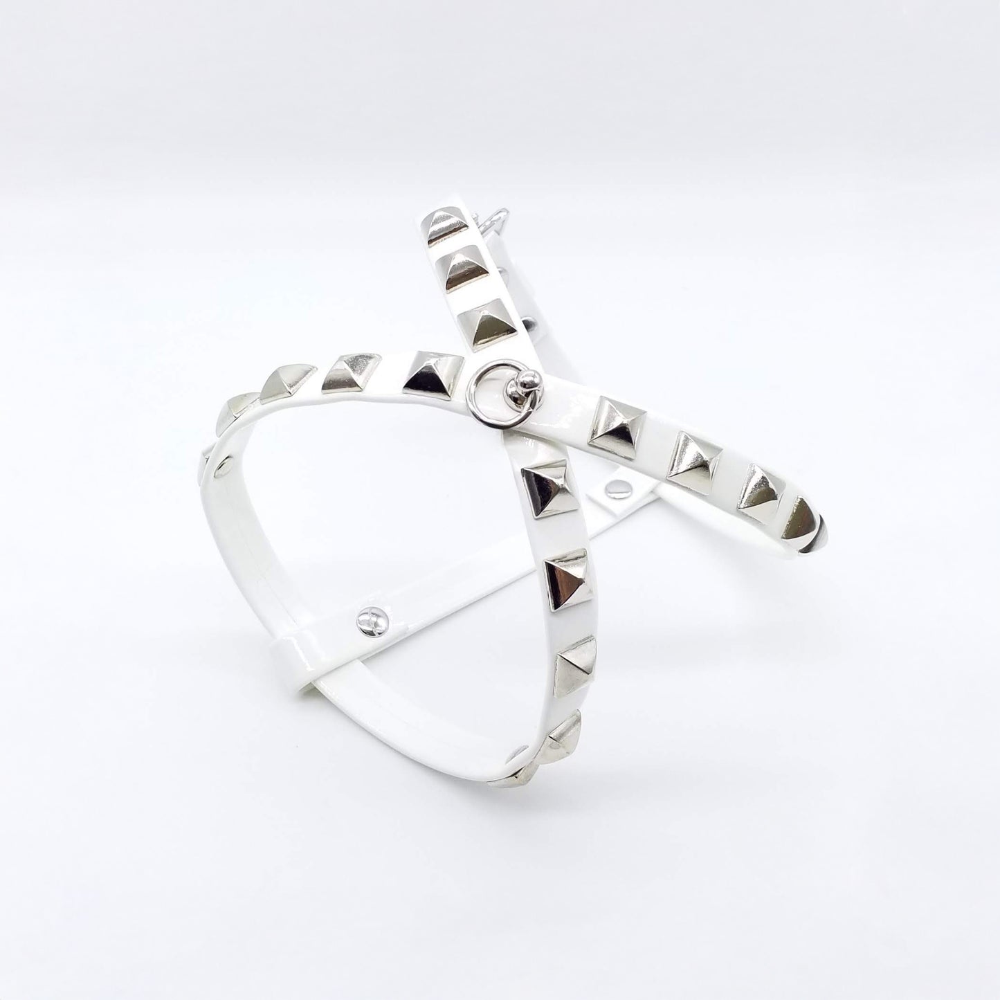 Harness and Leash Set in Eco-Leather with Studs