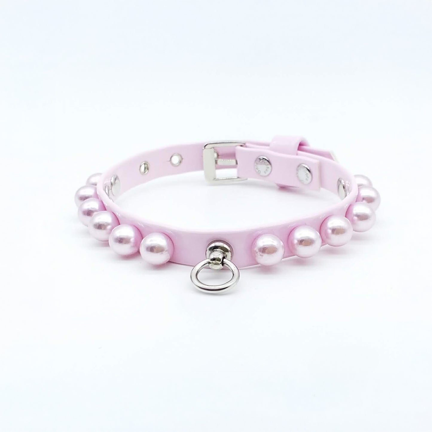 Eco-Leather Collar + Leash Set Pearls
