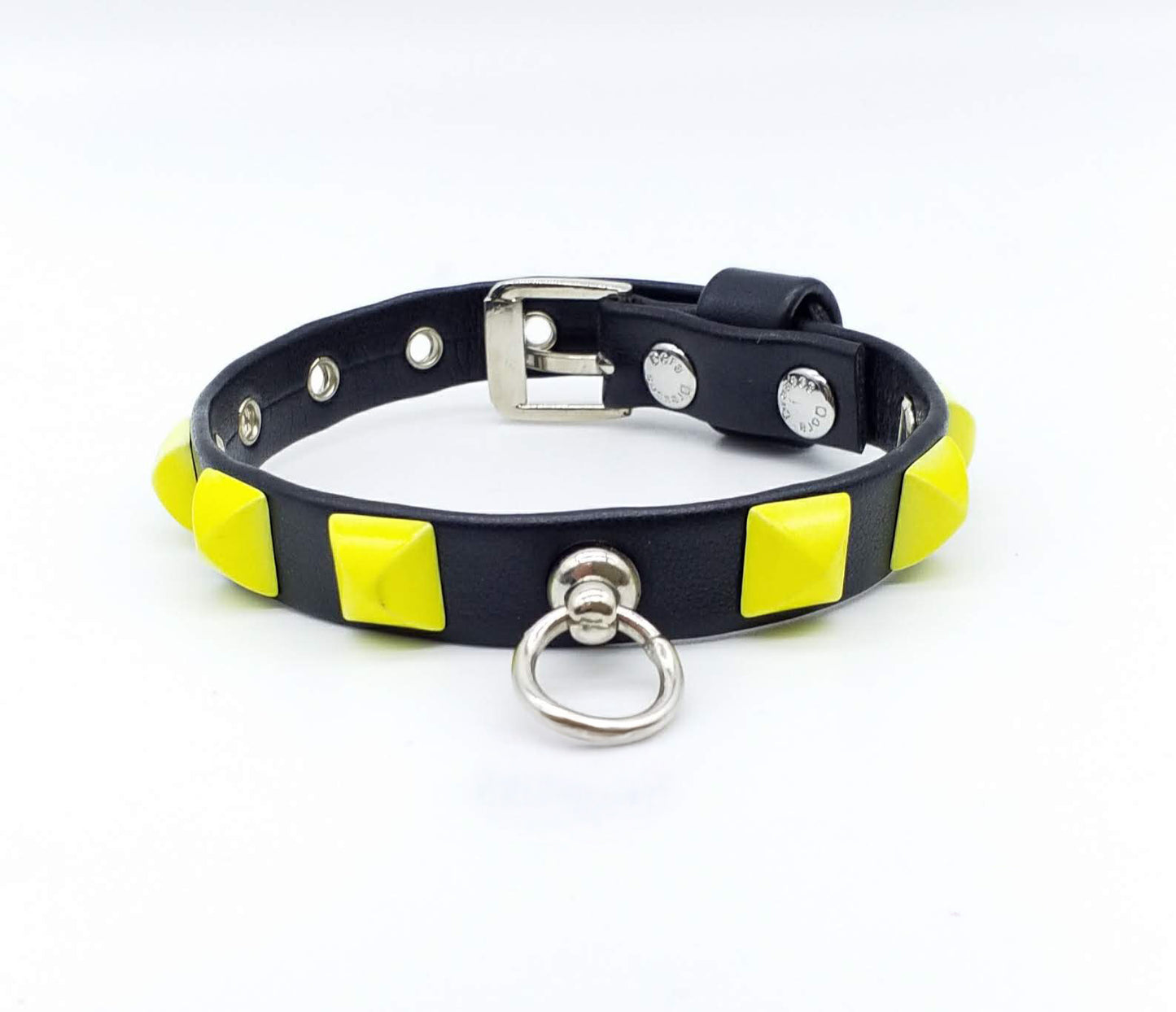Collar and Leash Set in Eco-Leather with Studs
