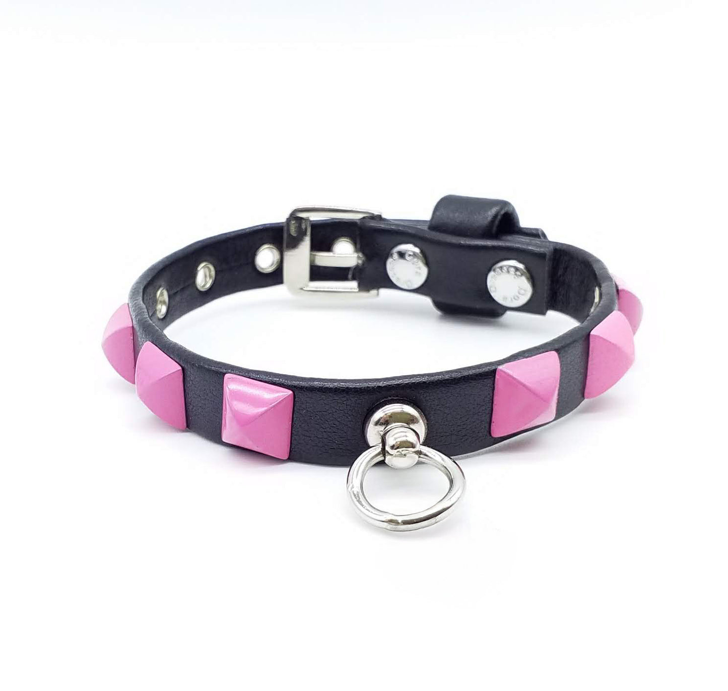 Collar and Leash Set in Eco-Leather with Studs