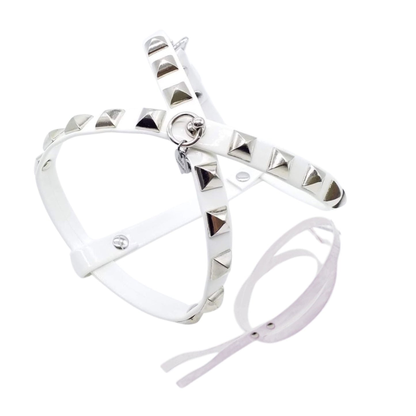 Harness and Leash Set in Eco-Leather with Studs