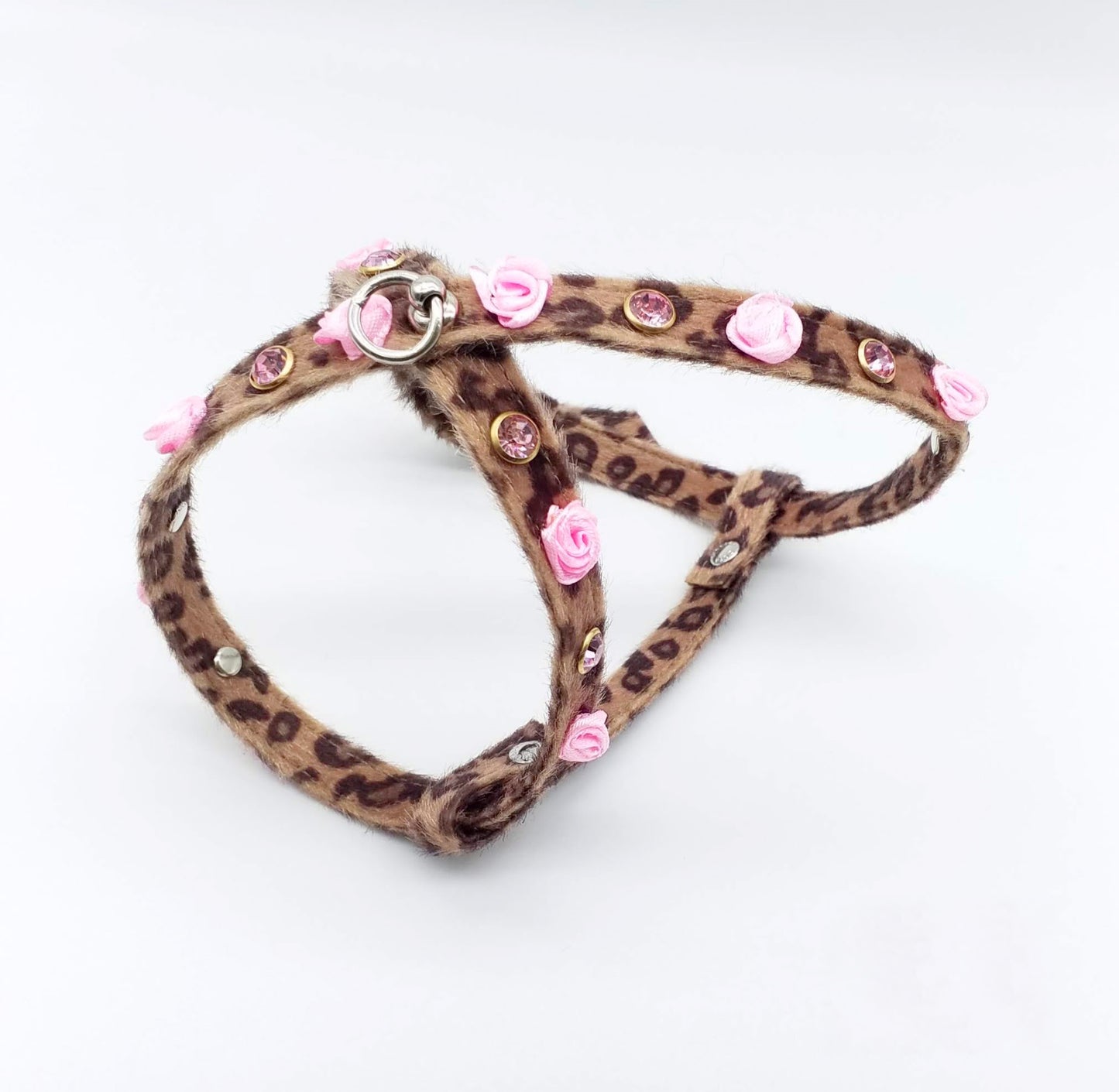 Pettorina in Ecopelle Animalier con fiori e pietre