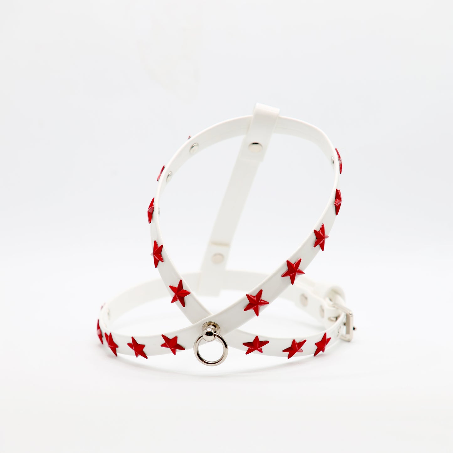 Harness and Leash Set in Eco-Leather with Stars