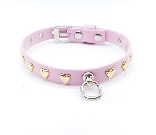 Collare in Ecopelle con Cuori