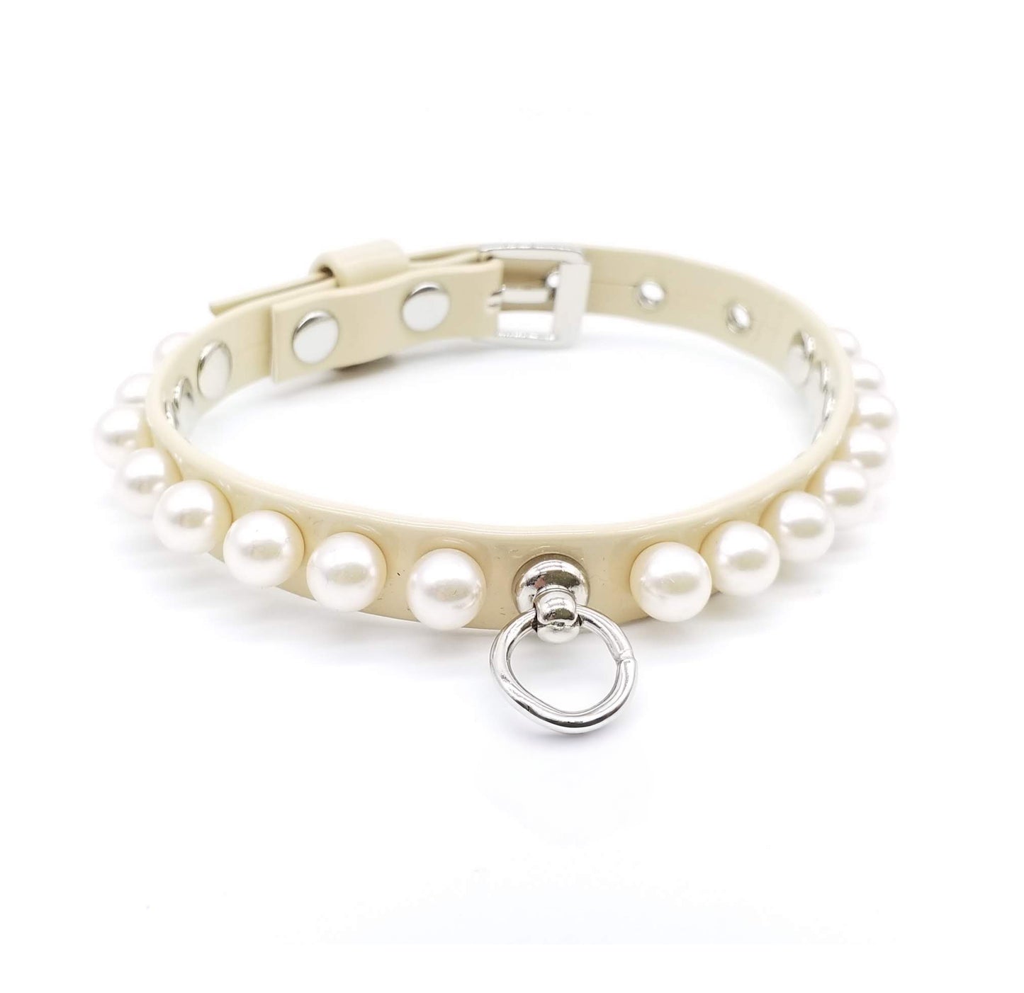 Collare in Ecopelle con Perle