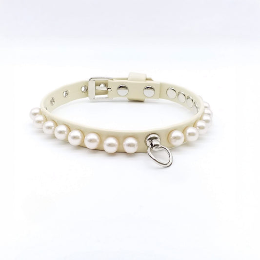 Collare in Ecopelle con Perle