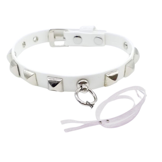 Set Collare e Guinzaglio in Ecopelle con Borchie