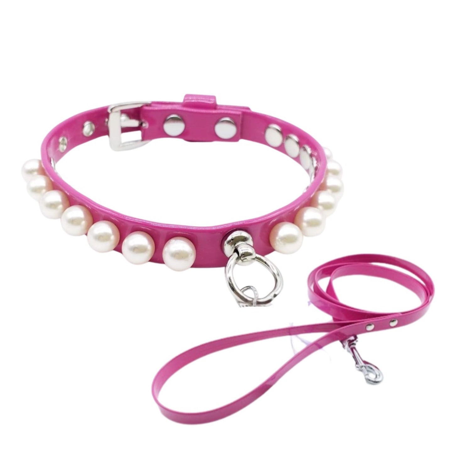 Set Ecopelle Collare + Guinzaglio Perle
