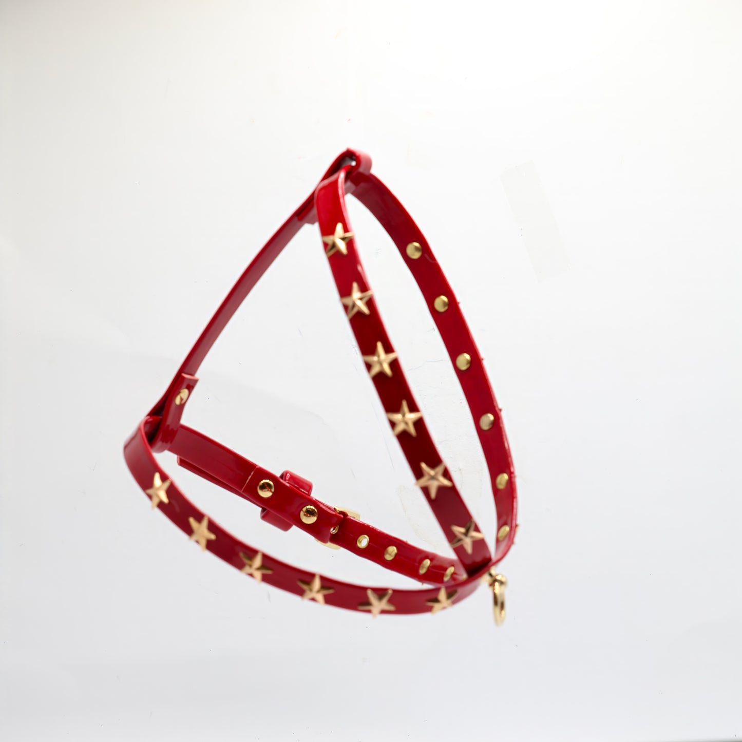 Harness and Leash Set in Eco-Leather with Double Row of Studs